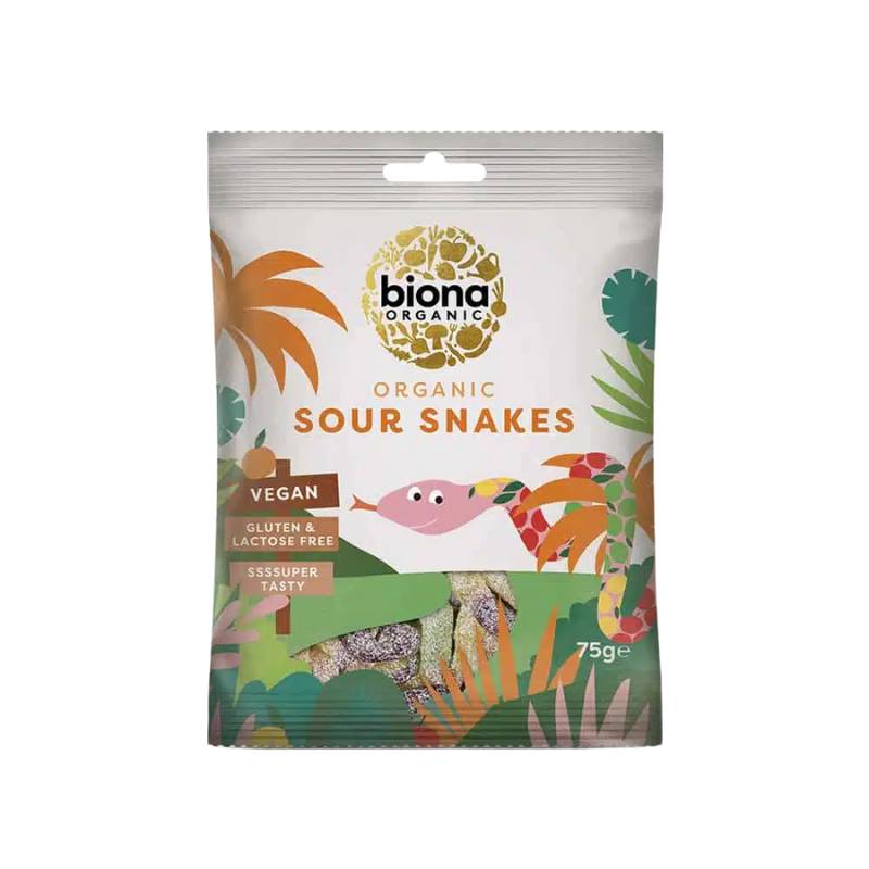 Biona Vingummi Syrlige Slanger Ø (75 g)