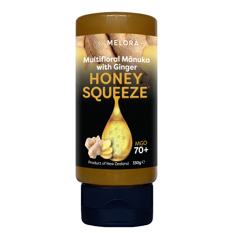 Melora Multifloral Manuka Honey 70+ MGO Ginger Squeeze (330 g)