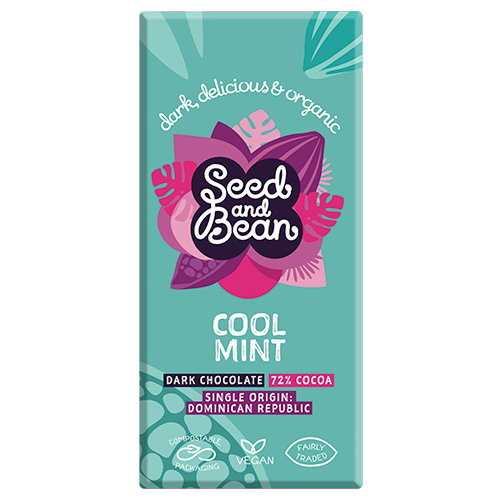 Seed & Bean Mørk Chokolade 72% med Mint Ø (75 gr)