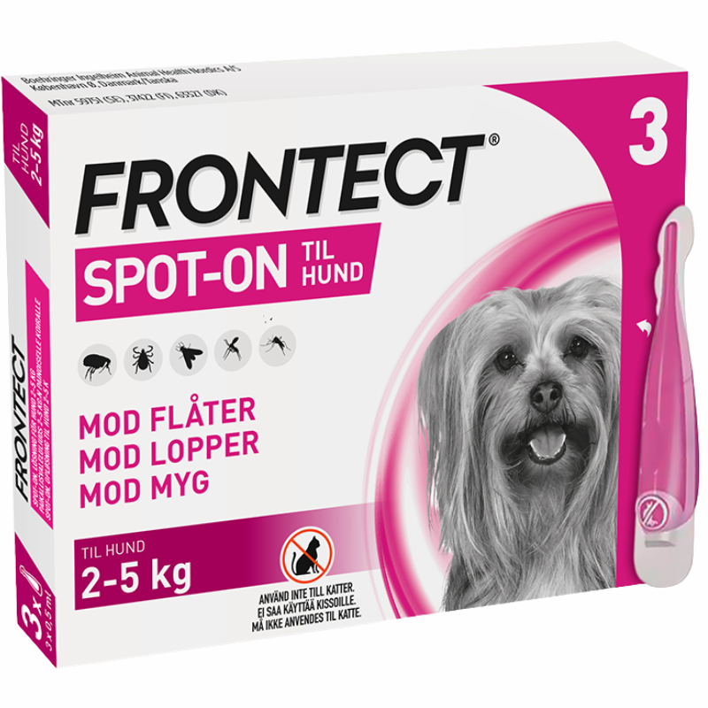Frontect Til Hunde 2-5 kg 33,8+252,4 mg (3 x 0,5 ml)