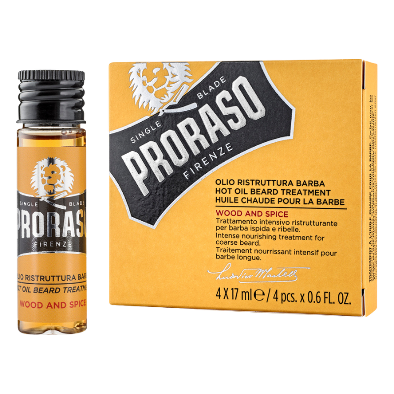 Proraso Varm Skægolie, Wood & Spice (4x17 ml)