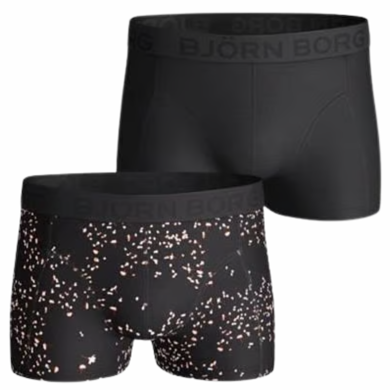Björn Borg 2-Pack Boxershorts Sort/Blomster Str. Small