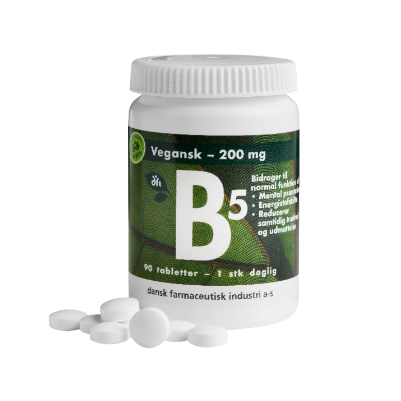 Grønne Vitaminer B5 200 mg Vegansk (90 tabl)