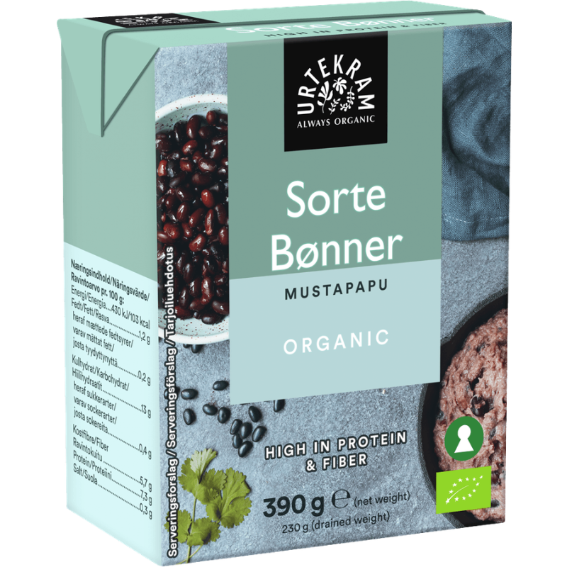 Urtekram Sorte Bønner Ø (390 g)
