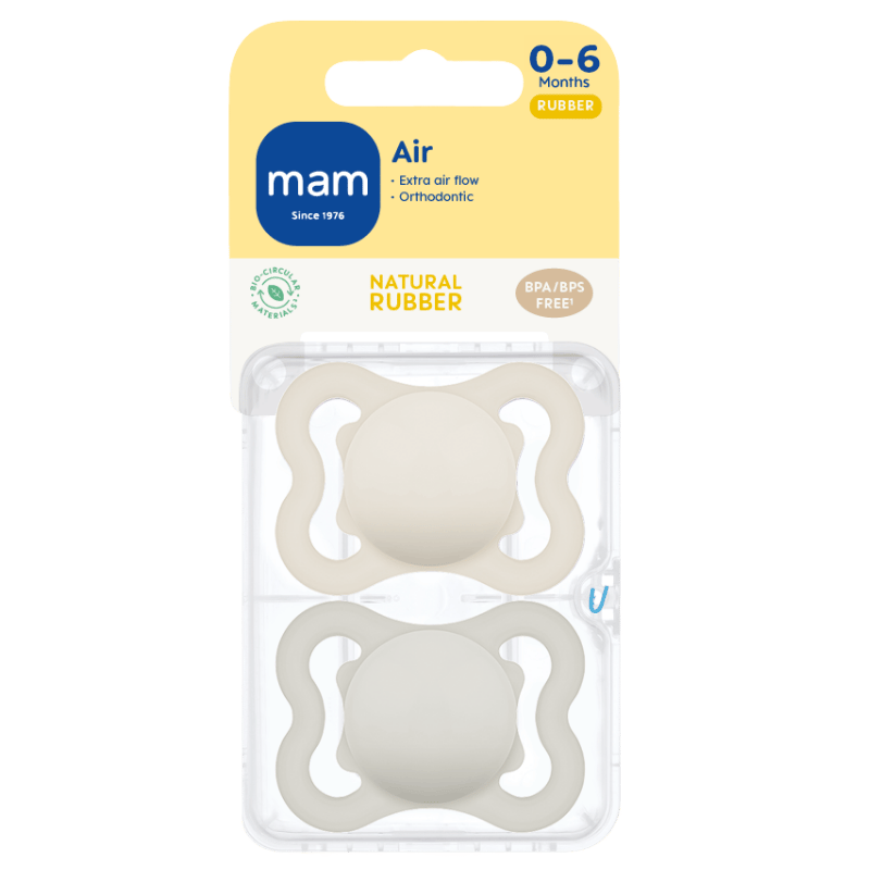 MAM Air Sut Neutral Natural Rubber 0-6M (2 stk)