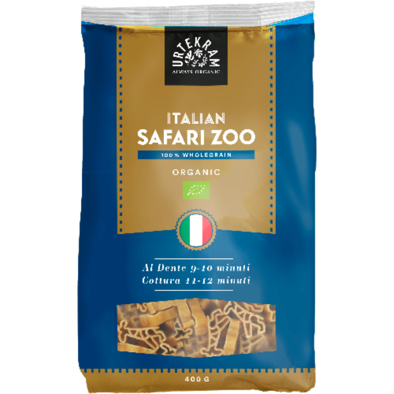 Urtekram Fuldkornspasta Safari Dyr Ø (500 gr)