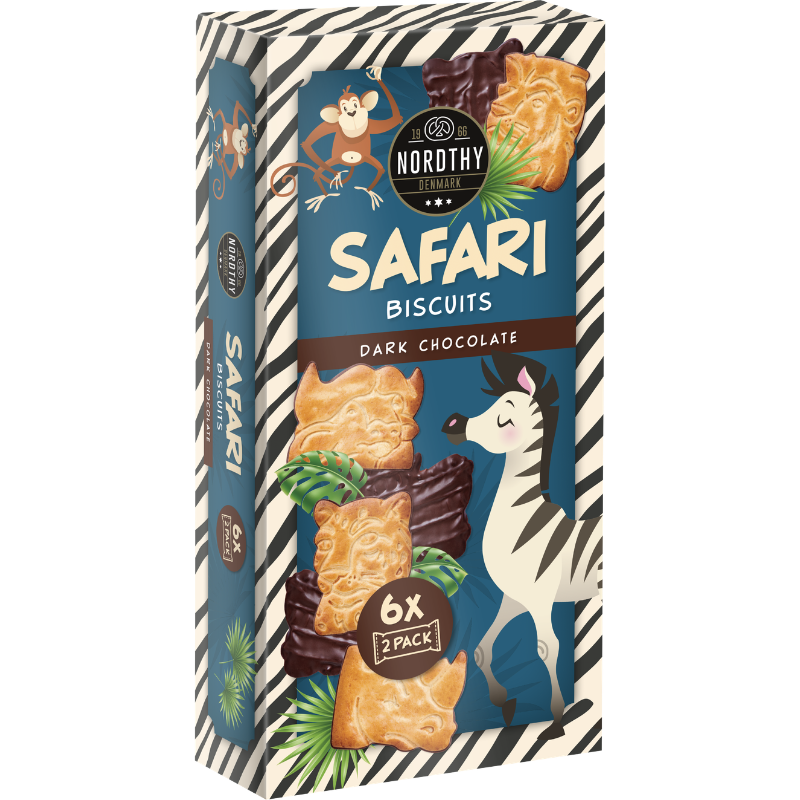 Nordthy Safari Biscuits Mørk Chokolade (225 g)