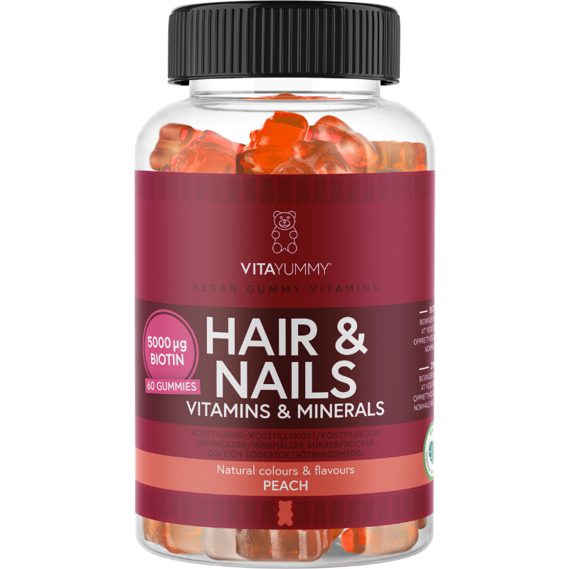 VitaYummy Hair & Nails Peach (60 stk)