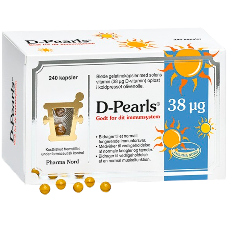 Pharma Nord D-Pearls Stærk 38 µg (240 kapsler)