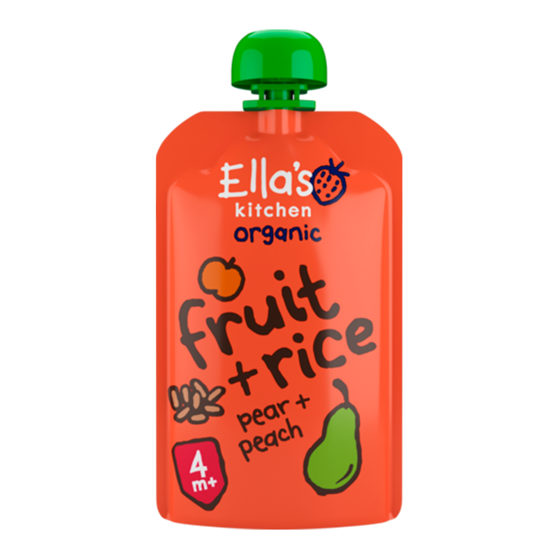 Ellas Kitchen Babymos Med Fersken,Pære & Ris Ø, 4 Mdr (120 g)