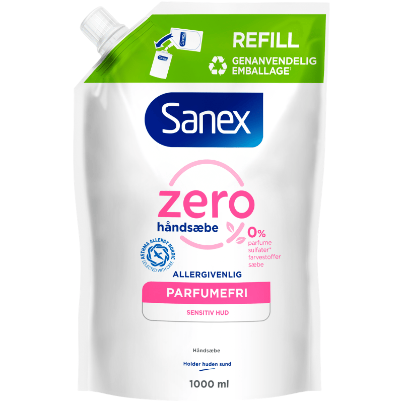 Sanex Zero % Flydende Håndsæbe Refill (1000 ml)