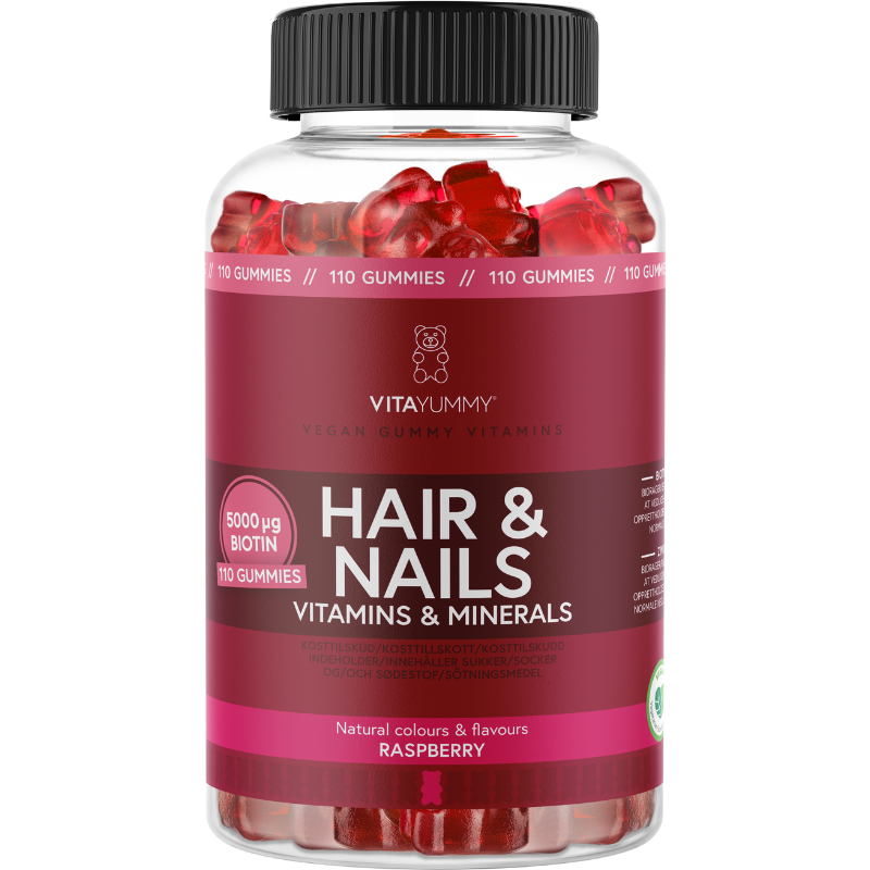 VitaYummy Hair & Nails Raspberry (110 stk)