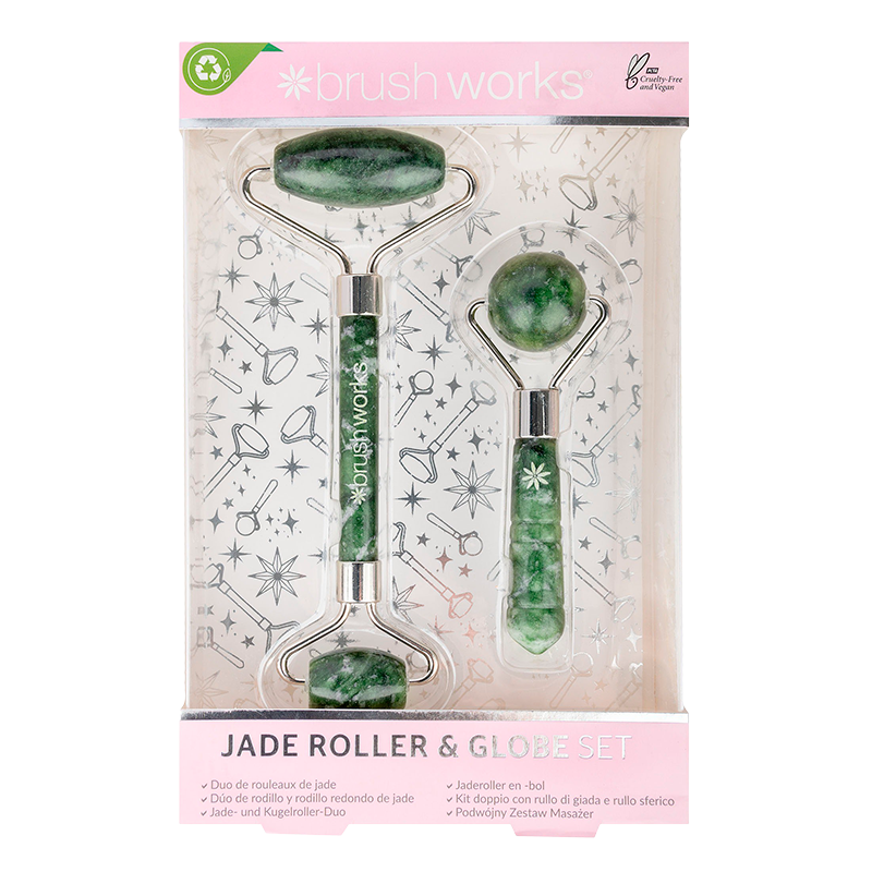 Brush Works Jade Roller & Jade Globe Set (1 sæt)