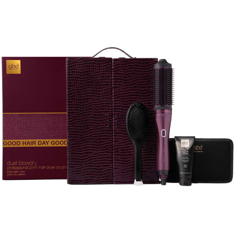 GHD Duet Blowdry Limited Edition Gift Set 2-in-1 Hair Dryer Brush Cherry Chic (1 sæt)