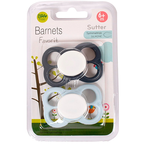 Barnets Favorit Luftsutter Silikone 6+ Mdr. Navy/Lyseblå (2 stk)