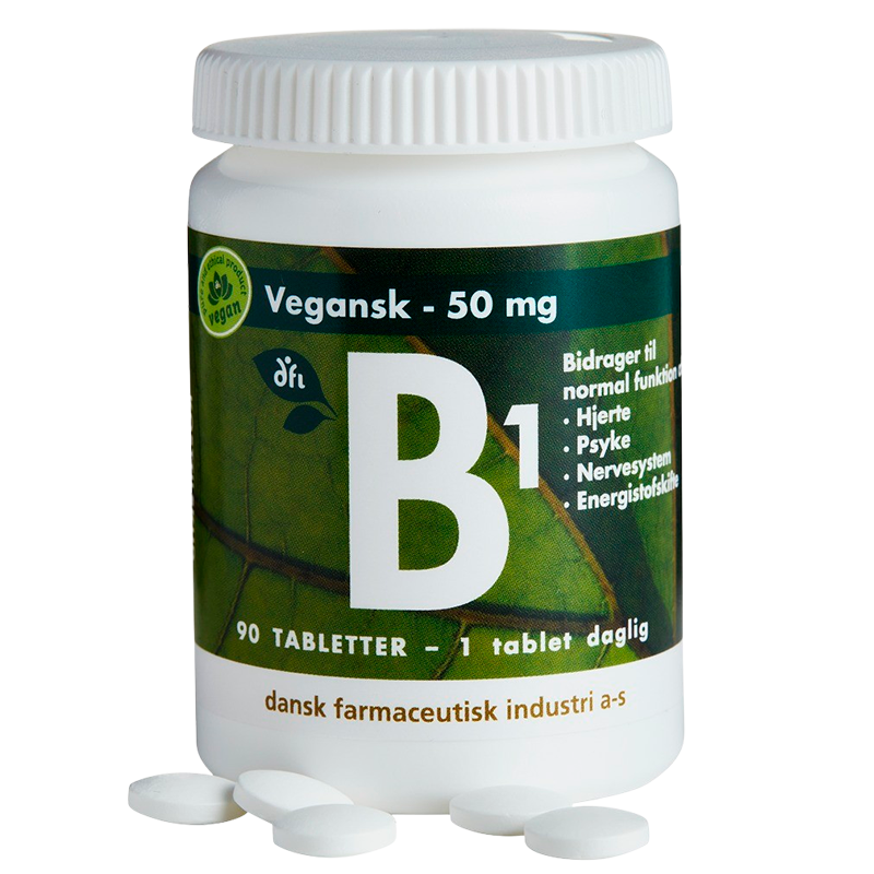 Grønne Vitaminer B1 50 mg Vegansk (90 tabl)