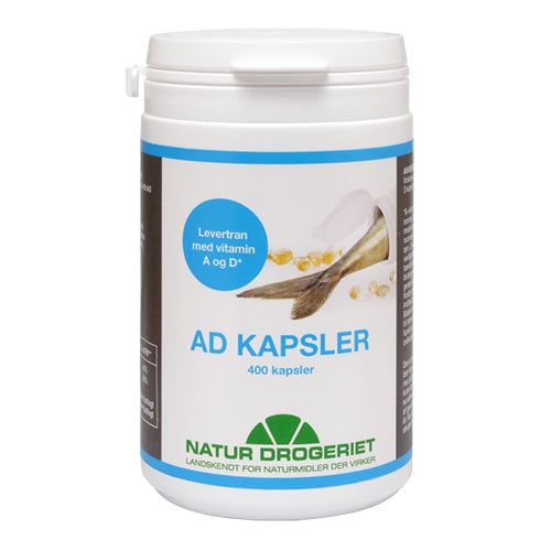 Natur Drogeriet AD kapsler Levertran med Vitamin A & D (400 kapsler)