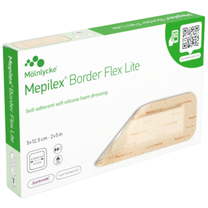 Mepilex Border Flex Lite Tynd Fleksibel Skum M. Silikoneklæb 5 x 12,5 cm (3 stk)