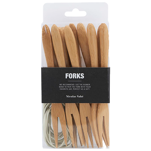 Nicolas Vahé Bambusgaffel W. White Rubberband (12 stk)