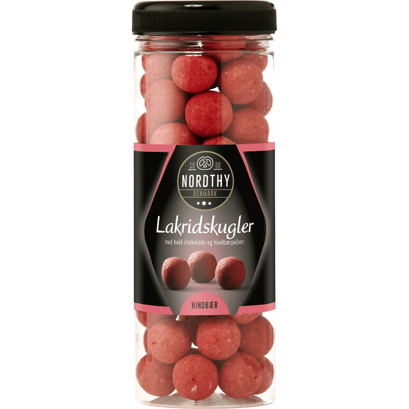 Nordthy Lakridskugler Hvid Chokolade/Hindbær (300 g)