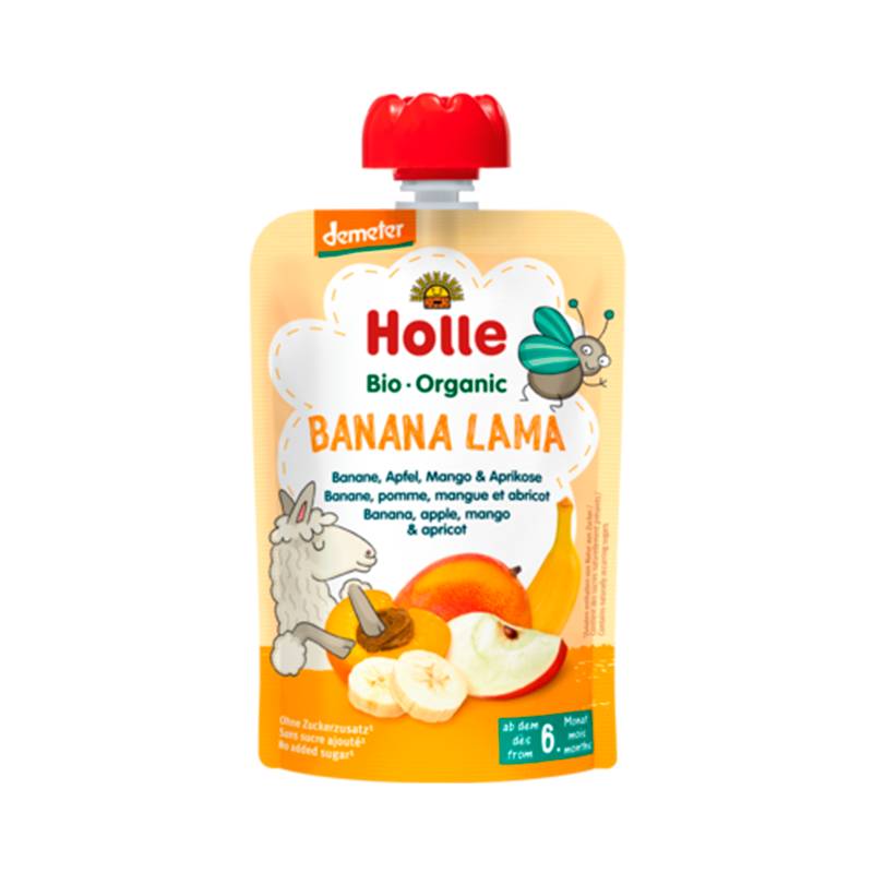 Holle Banana Lama Banan Æble Mango & Aprikos Smoothie (100 g)