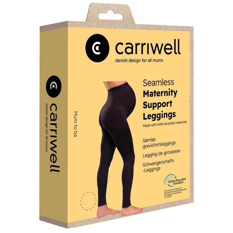 Carriwell Seamless Graviditets Leggings Med Støtte Sort - Small (1 stk)