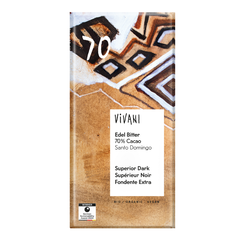 Vivani Ædelbitter Santo Domingo 70% Kakao Ø (80 g) Vivani Ædelbitter Santo Domingo 70% Kakao Ø (80 g)