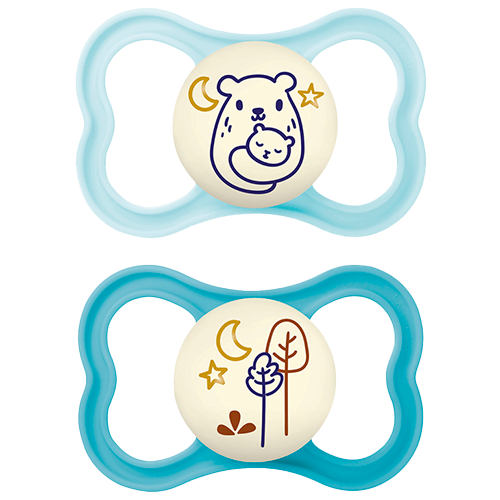 MAM Air Sut Night Silicone Blue 6-16M (2 stk)