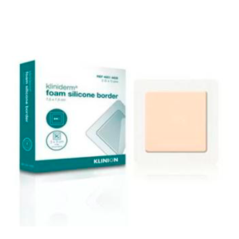 Kliniderm Foam Silikone Border 7,5x7,5 cm (5 stk)