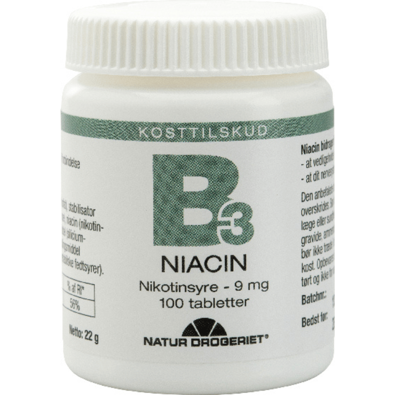 Natur Drogeriet B3 Niacin Nikotinsyre 9 mg (100 tab)