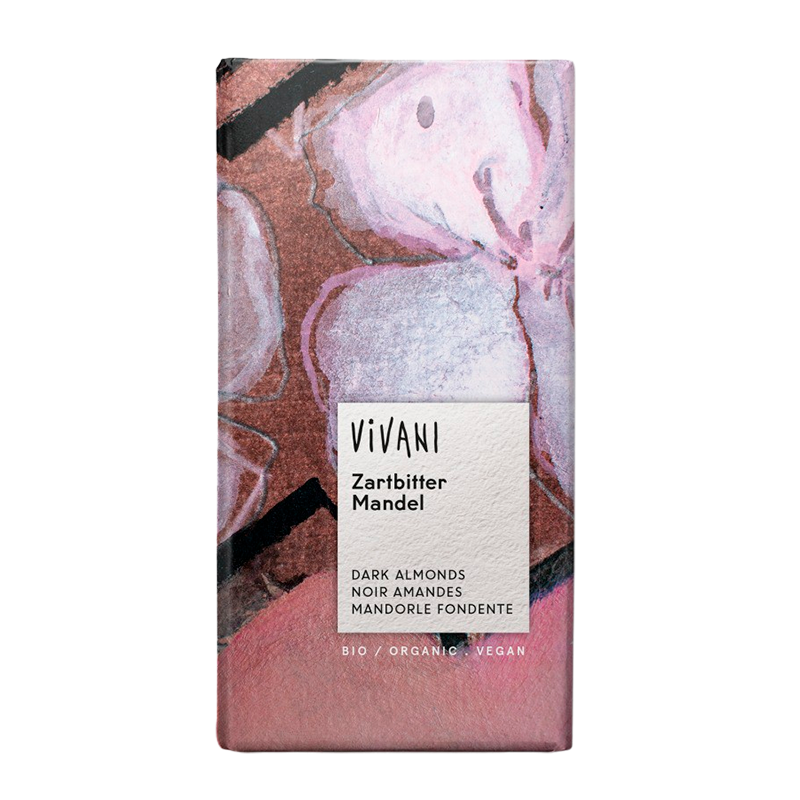Vivani Chokolade Mørk M. Hele Mandler Ø (100 g)