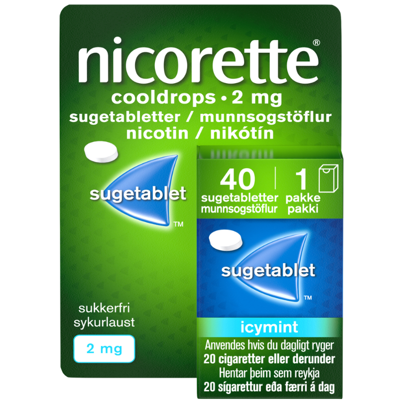 Nicorette Cooldrops Sugetabletter 2 mg (40 stk)